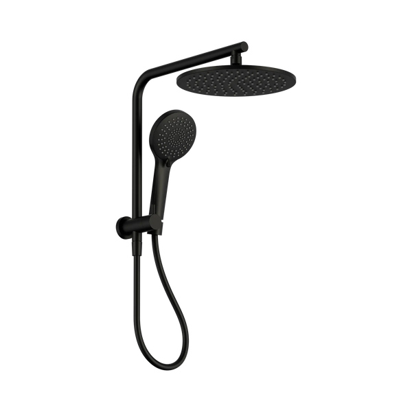 Nero Mecca 2 In 1 Half Shower Rail Set with 250mm Shower Head - Matte Black
