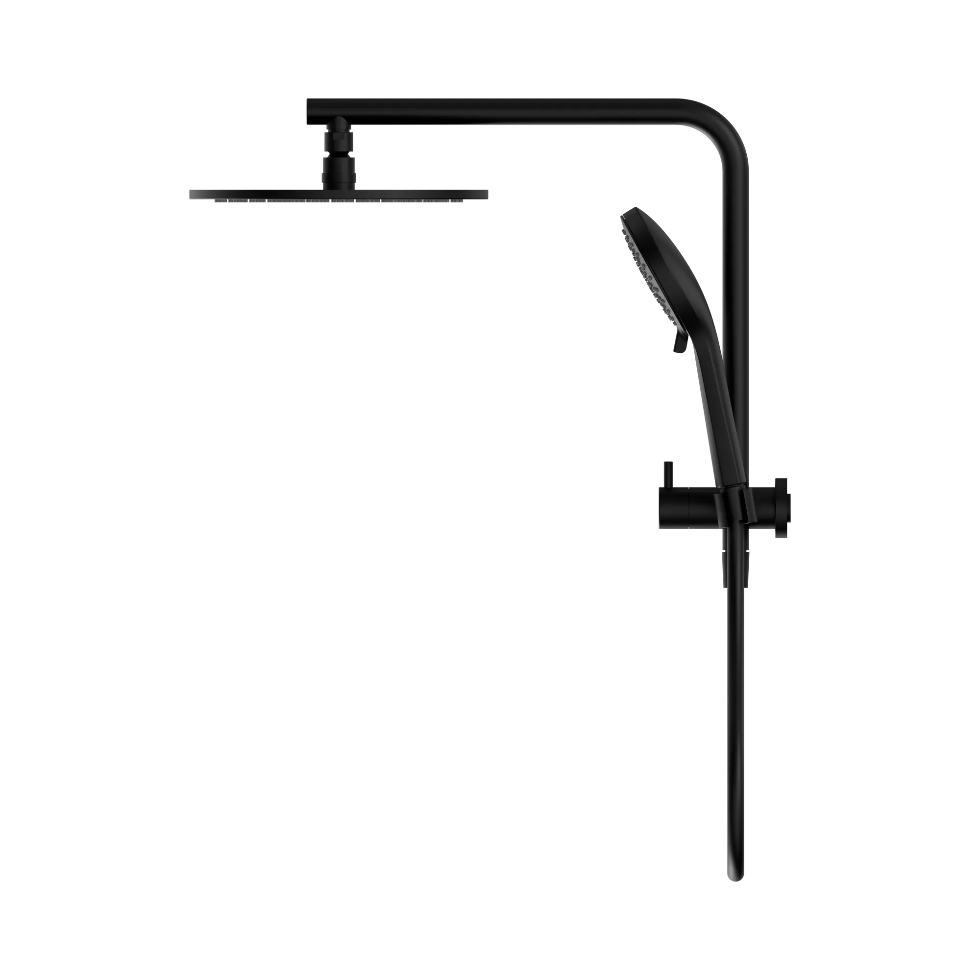 Nero Mecca 2 In 1 Half Shower Rail Set with 250mm Shower Head - Matte Black