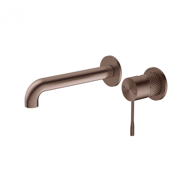 Nero Opal Wall Basin/Bath Mixer Separate Back Plate 185mm Brushed Bronze