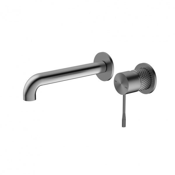 Nero Opal Wall Basin/Bath Mixer Separate Back Plate 185mm Gun Metal