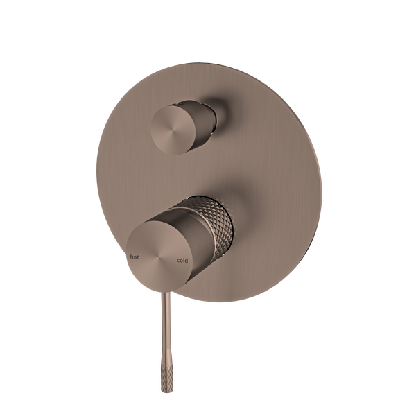 Nero Opal Brushed Bronze Shower Mixer with Diverter
