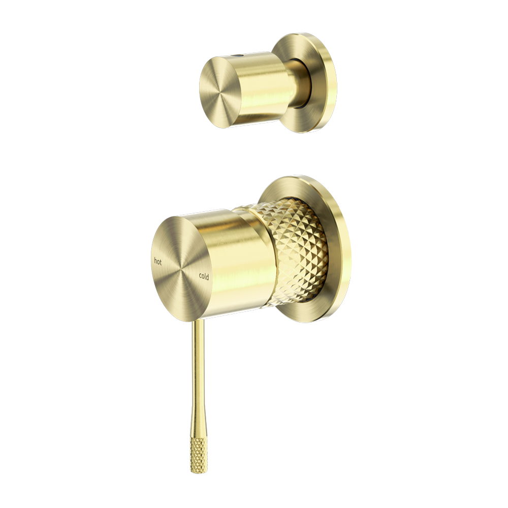Nero Opal Shower Mixer with Divertor Separate Plate Brushed Gold