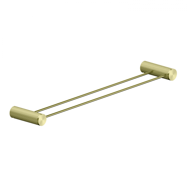 Nero Opal Brushed Gold Double Towel Rail 600mm