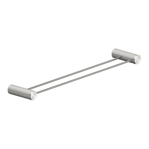Nero Opal Brushed Nickel Double Towel Rail 600mm
