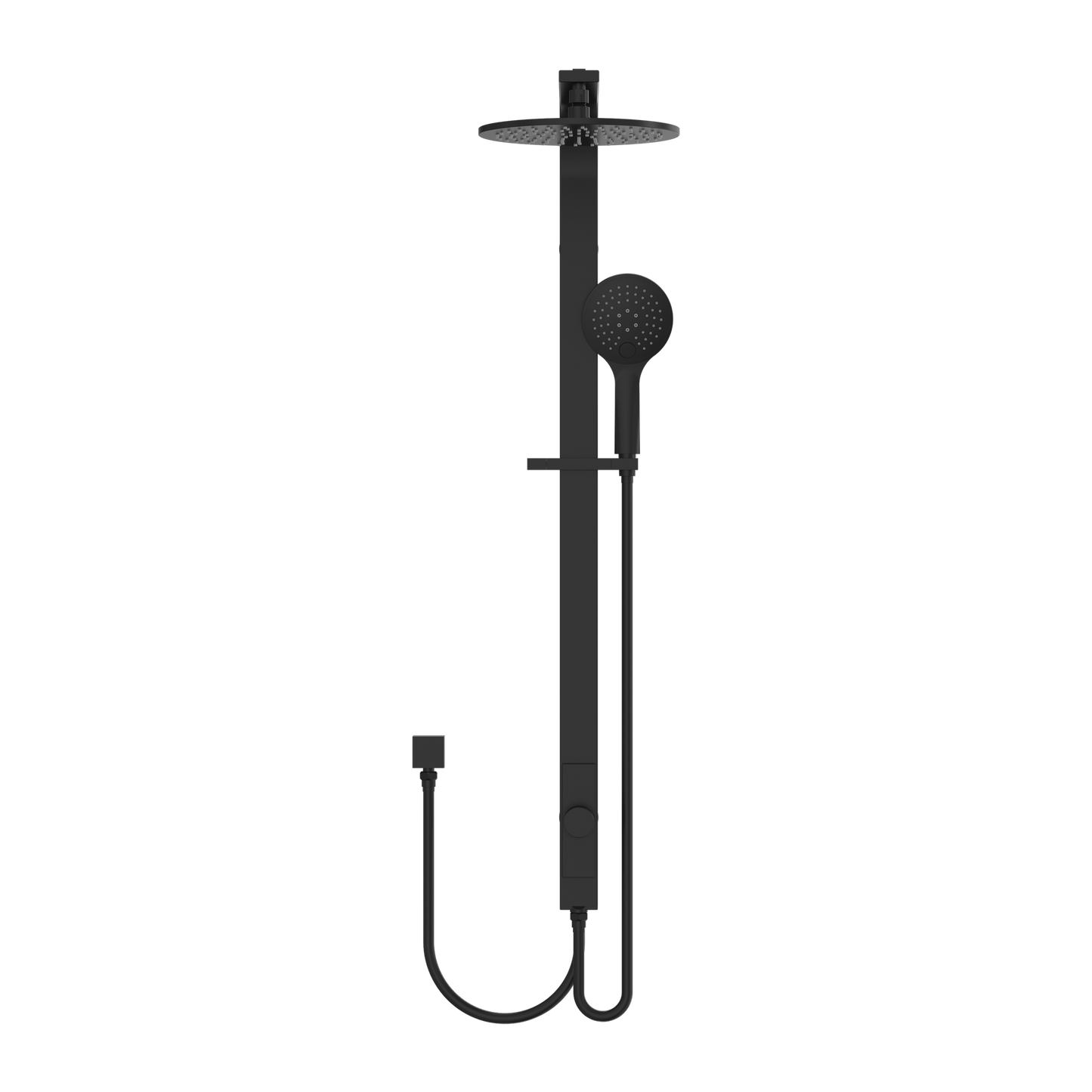 Nero Rain Round Shower Set Double Hose Matte Black
