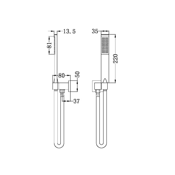 Nero Vibe Square Slim Shower Bracket Chrome