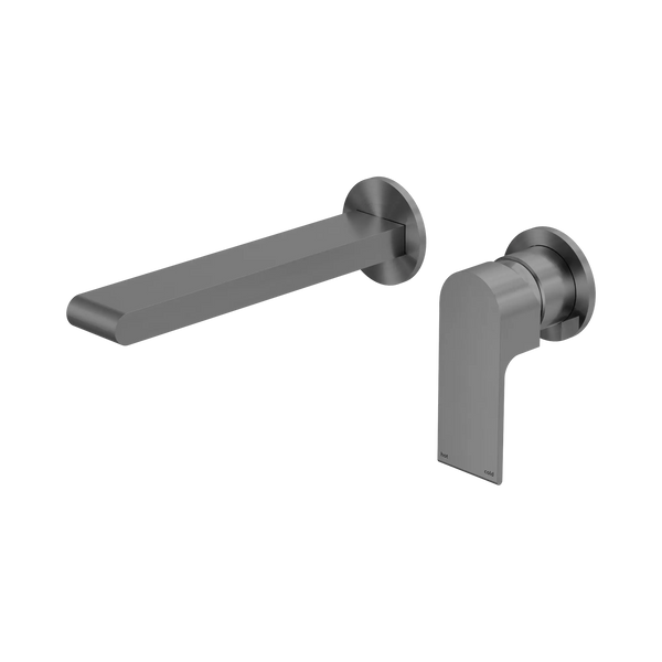 Nero Bianca Wall Basin Mixer Separate Back Plate Gun Metal Grey