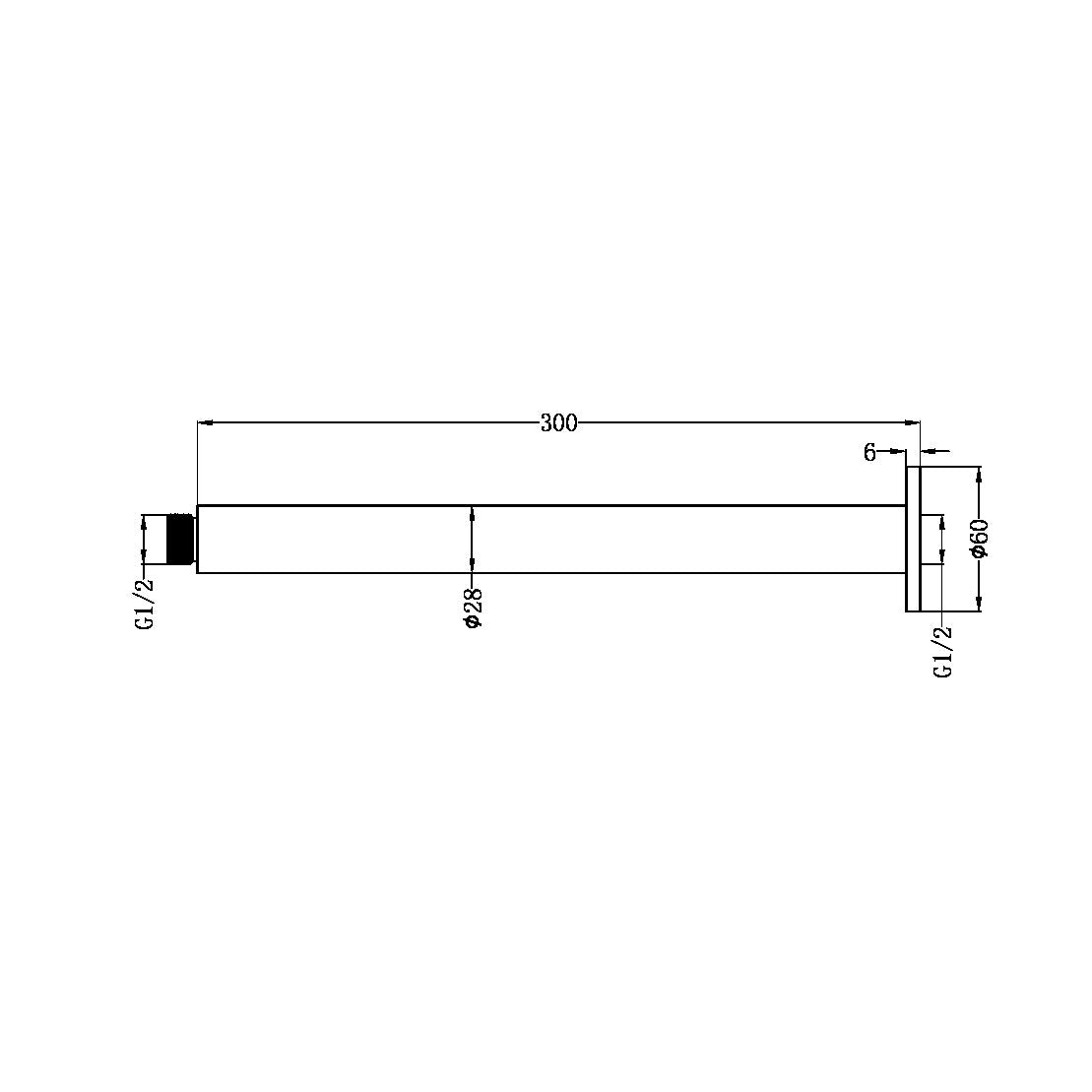 Nero Zen SS316L 300mm Round Ceiling Arm Brushed Nickel