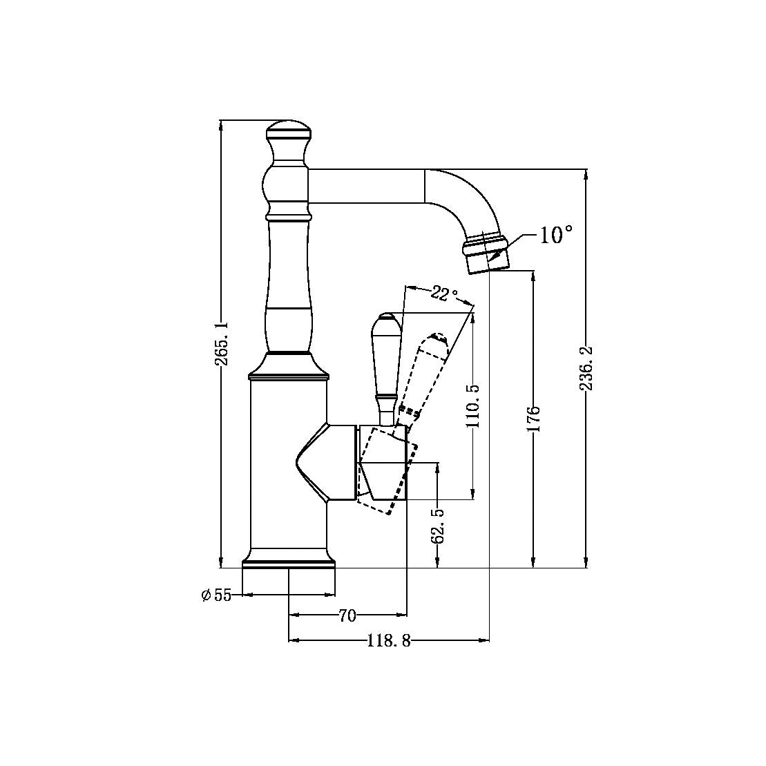 Nero York Basin Mixer With Metal Lever Brushed Nickel