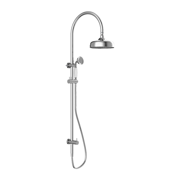 York Federation Twin Shower With White Porcelain Hand Shower Chrome