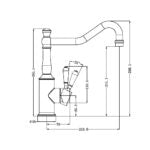 Nero York Kitchen Mixer Hook Spout With Black Porcelain Lever Chrome