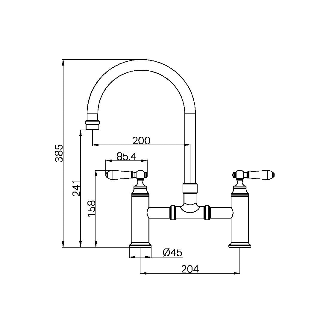 Nero York Bridge Kitchen Set Aged Brass