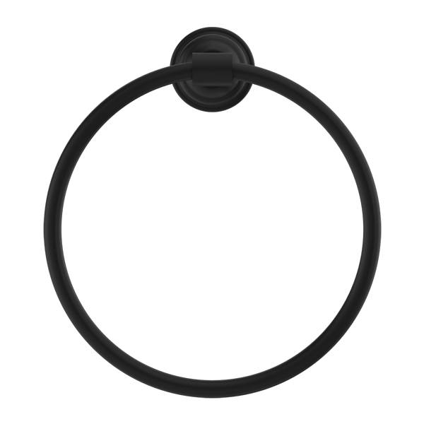 York Federation Towel Ring Matte Black