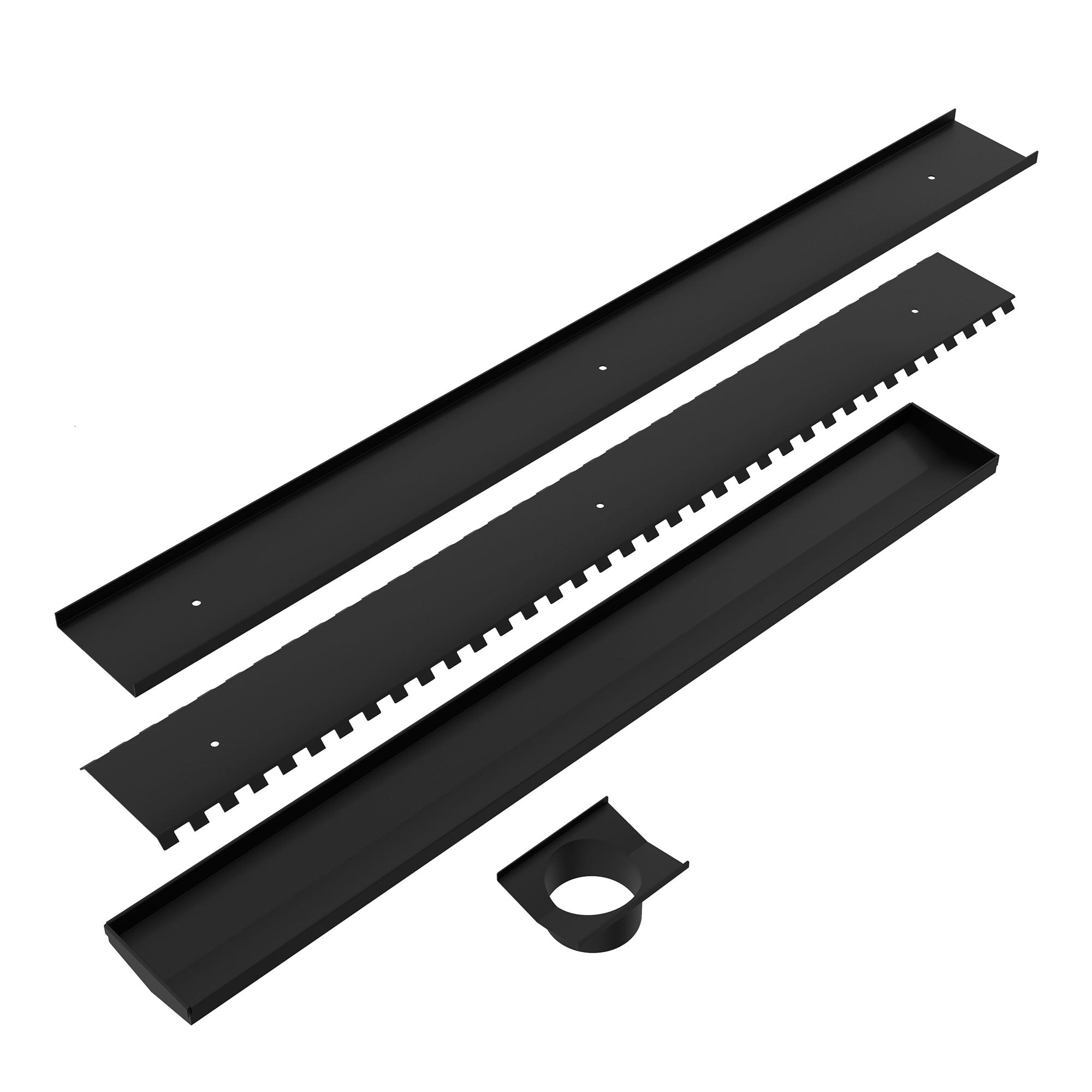 Nero TILE INSERT V CHANNEL FLOOR GRATE 89MM OUTLET Matte Black