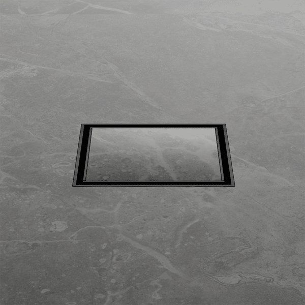 Nero 100mm Square Tile Insert Floor Waste 50mm Outlet Matte Black