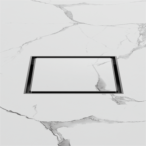 Nero 130mm Square Tile Insert Floor Waste 100mm Outlet Gun Metal
