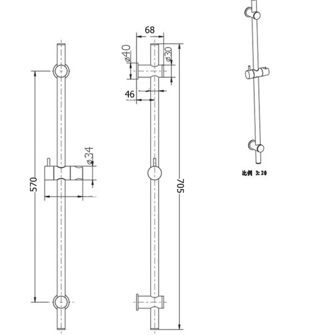 Ovia Milan Brushed Gold Hand Shower on Rail