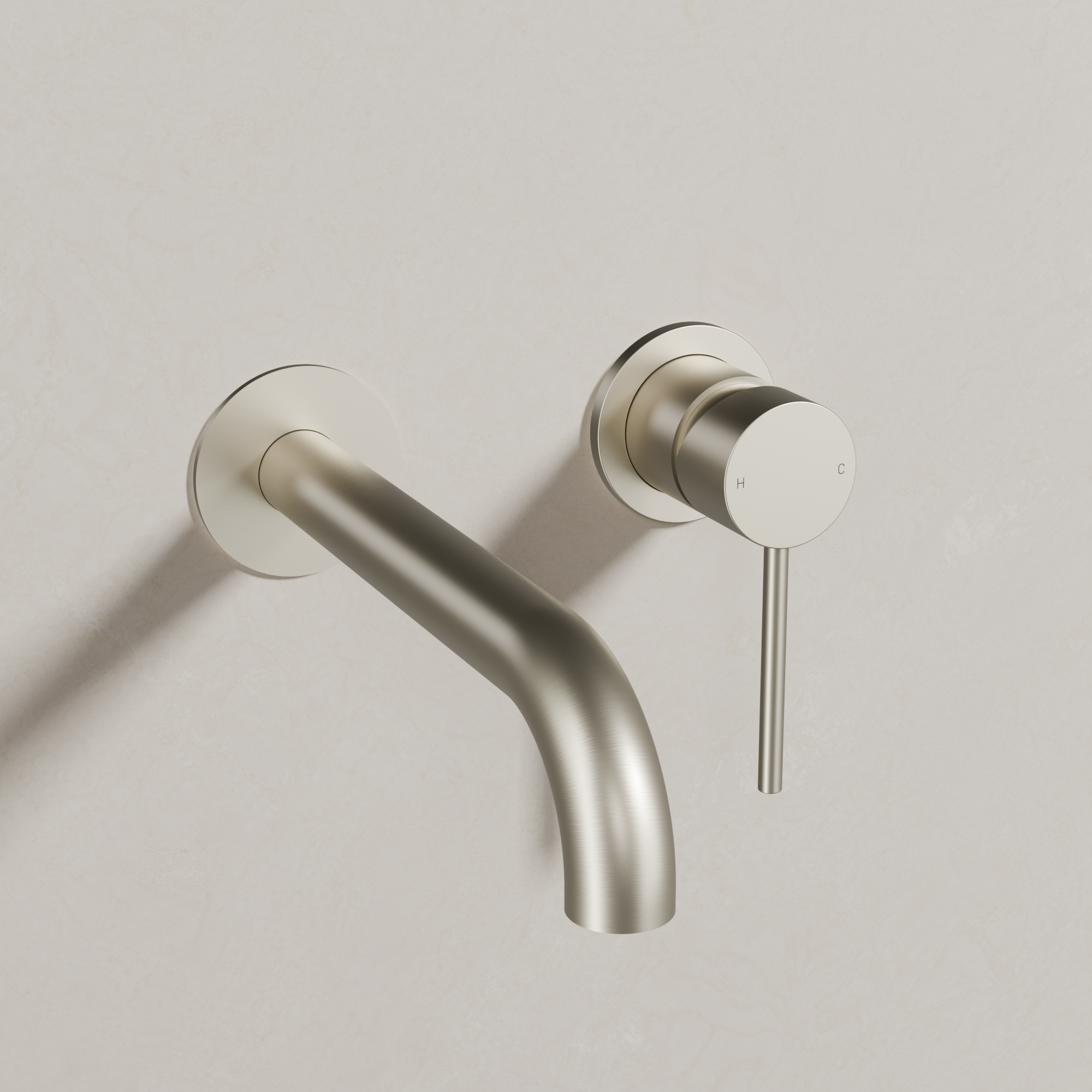 Ovia Milan Wall Bath/Basin Mixer in Brushed Nickel (shot 1/3)