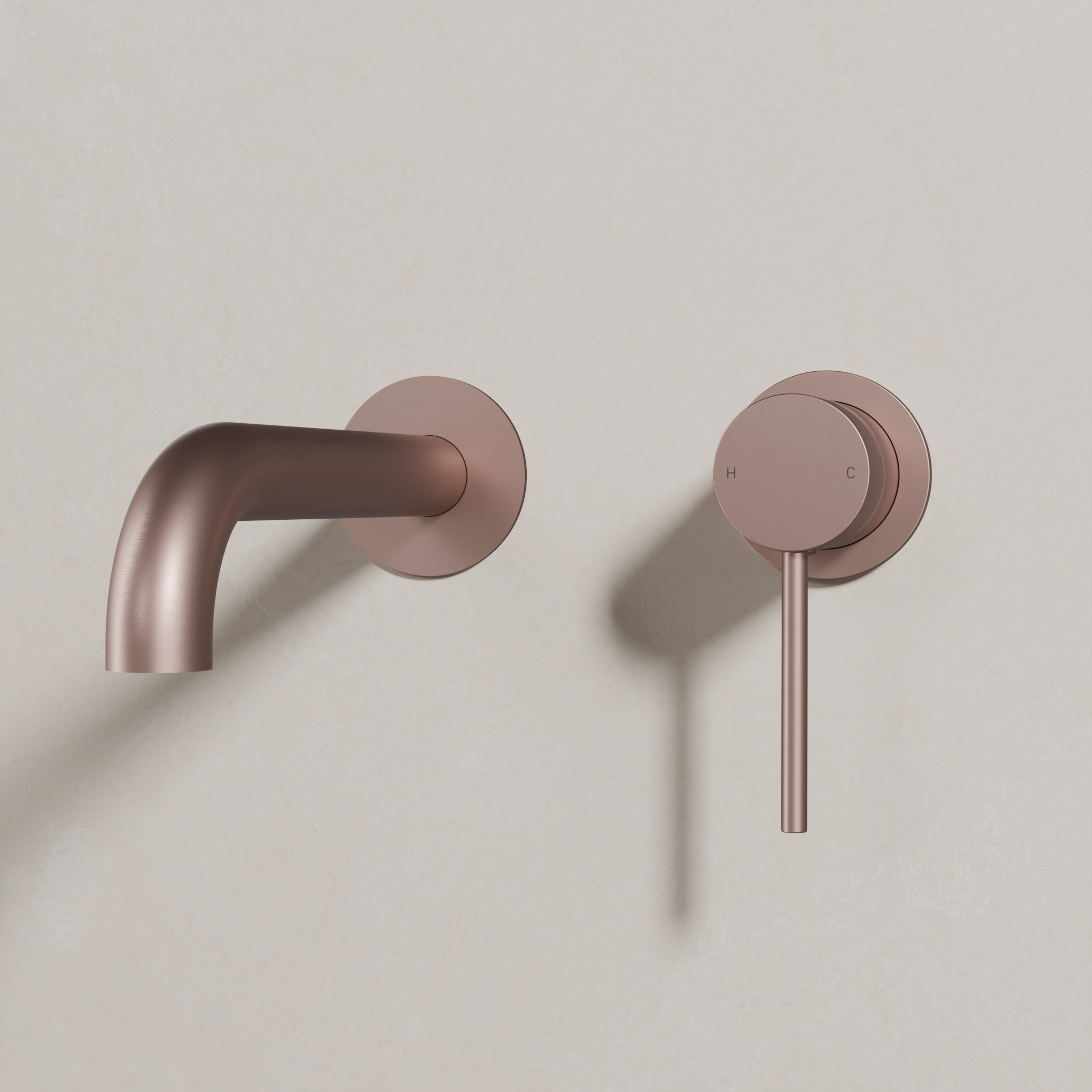 Ovia Milan Wall Bath/Basin Mixer in Champagne (shot 2/3)