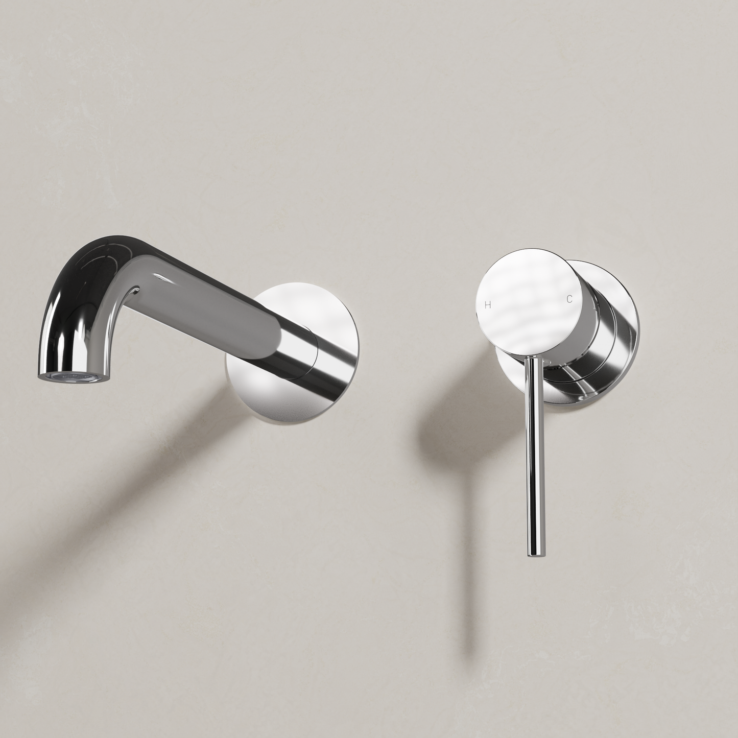 Ovia Milan Wall Bath/Basin Mixer in Chrome (shot 3/3)