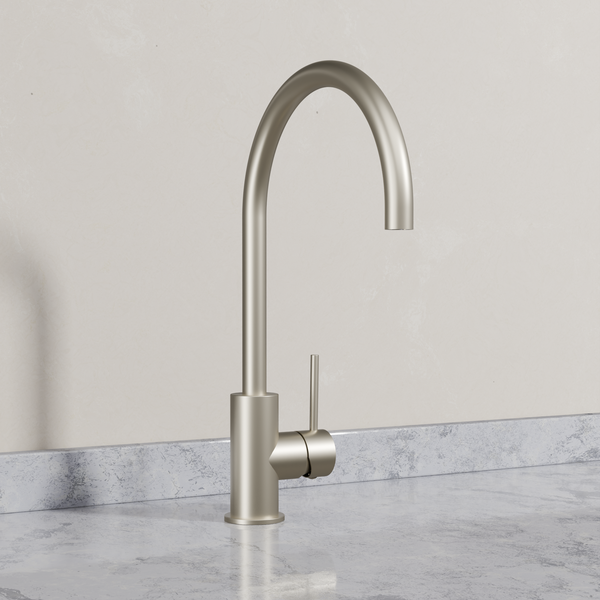 Ovia Milan Gooseneck Kitchen Mixer Brushed Nickel