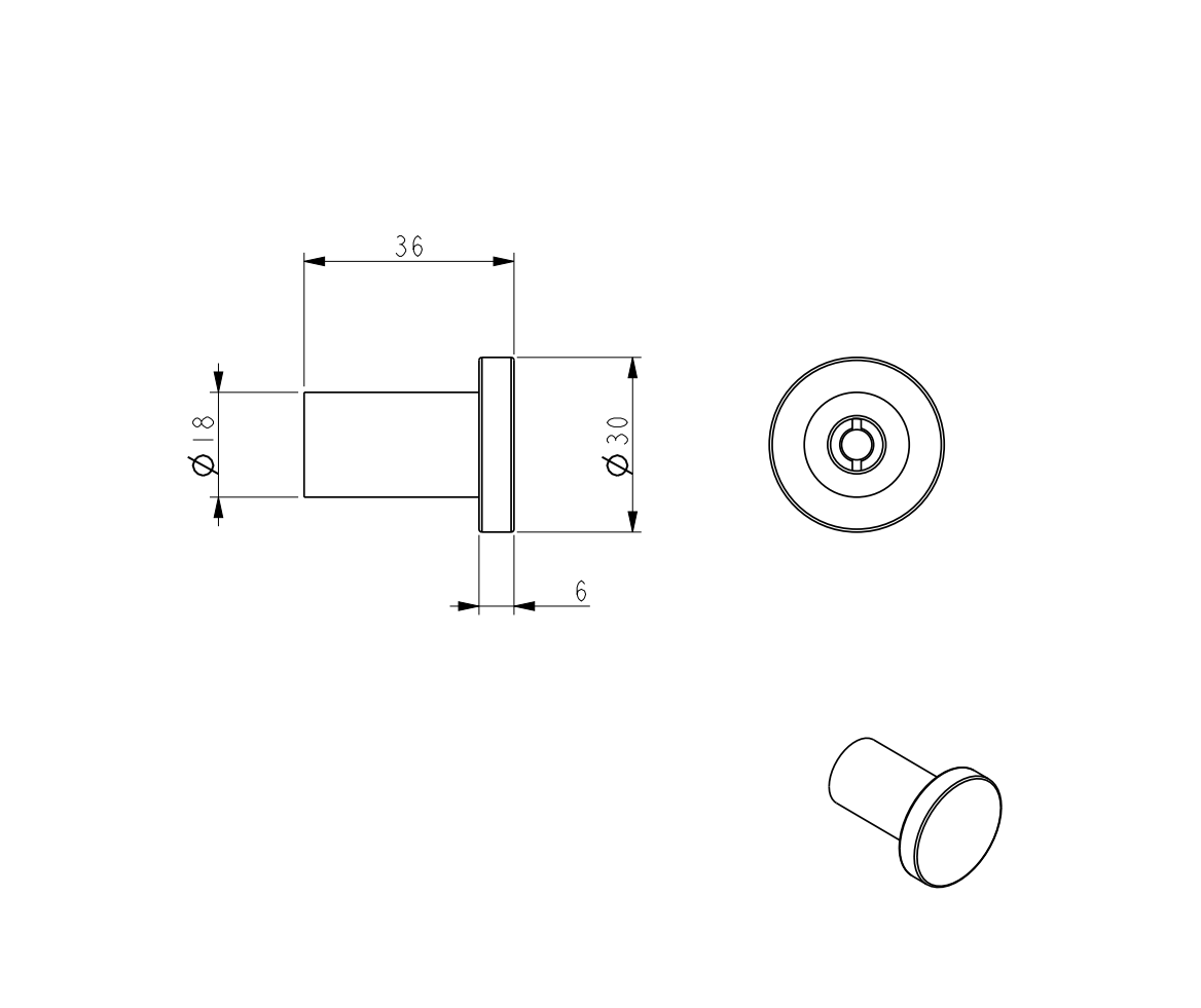 Ovia Milan Knob Robe Hook Matte Black