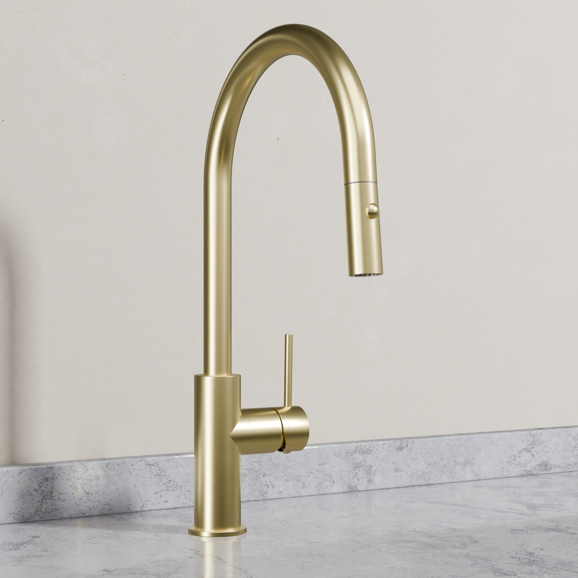 Ovia Milan Pull-Out Kitchen Mixer in Brushed Gold (1/5)
