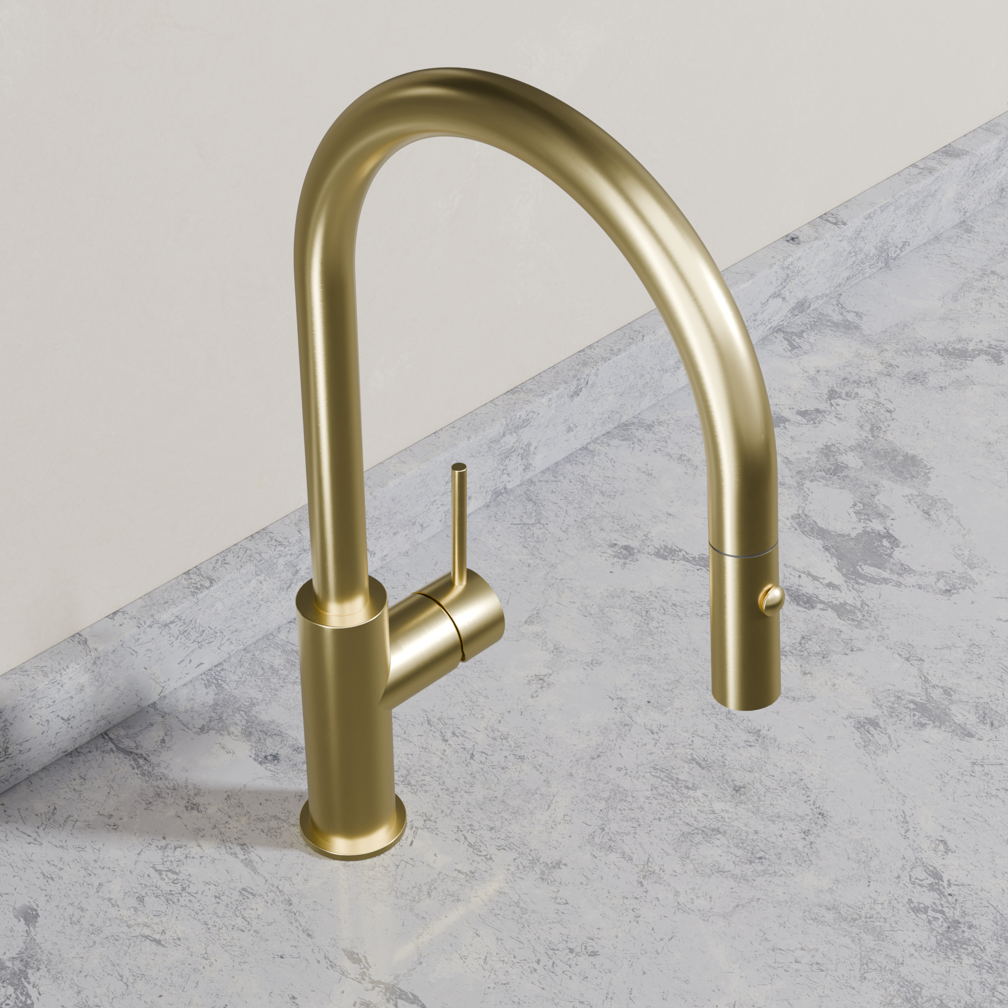 Ovia Milan Pull-Out Kitchen Mixer in Brushed Gold (2/5)