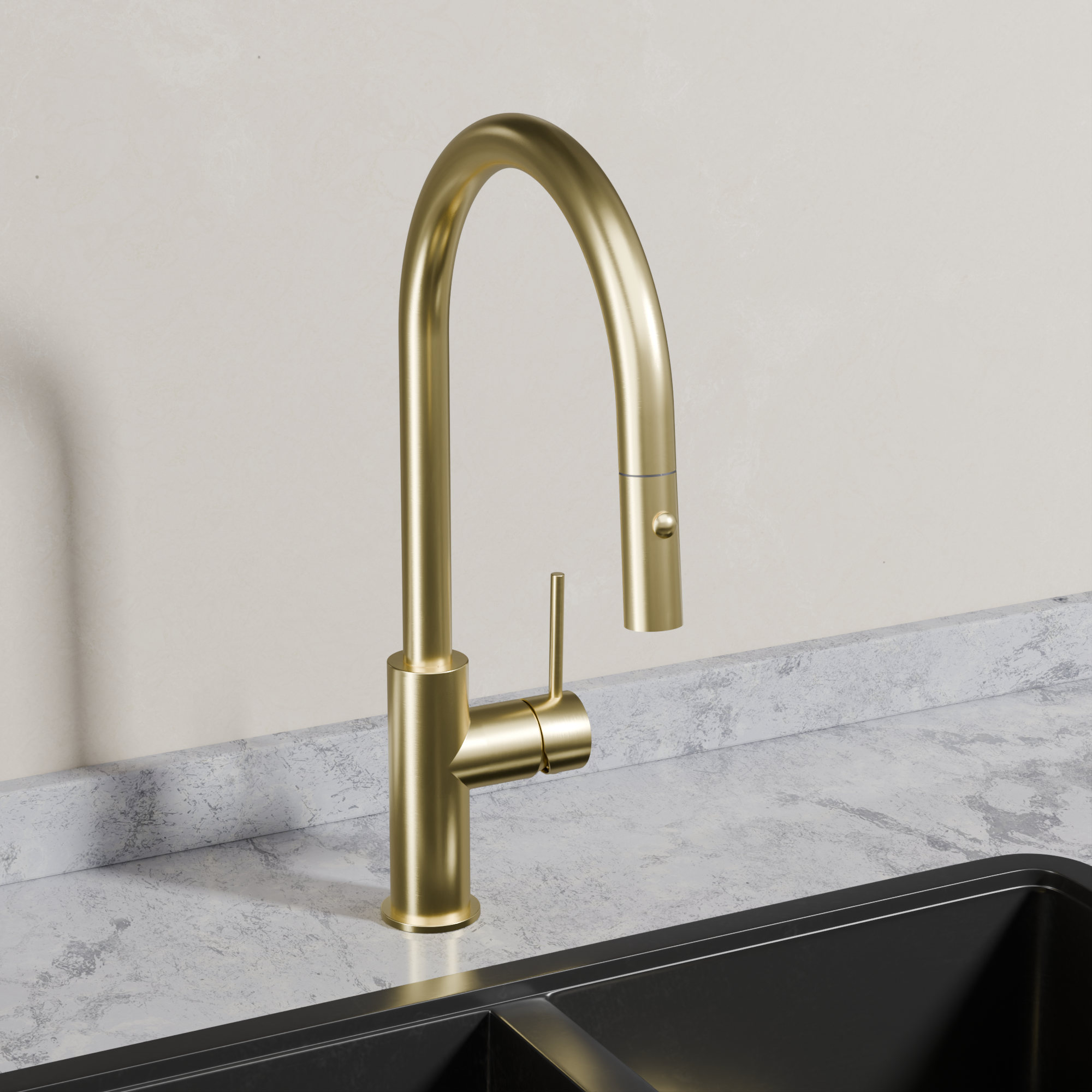 Ovia Milan Pull-Out Kitchen Mixer in Brushed Gold (3/5)