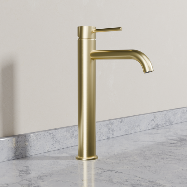 Ovia Milan Tall Basin Mixer Brushed Gold