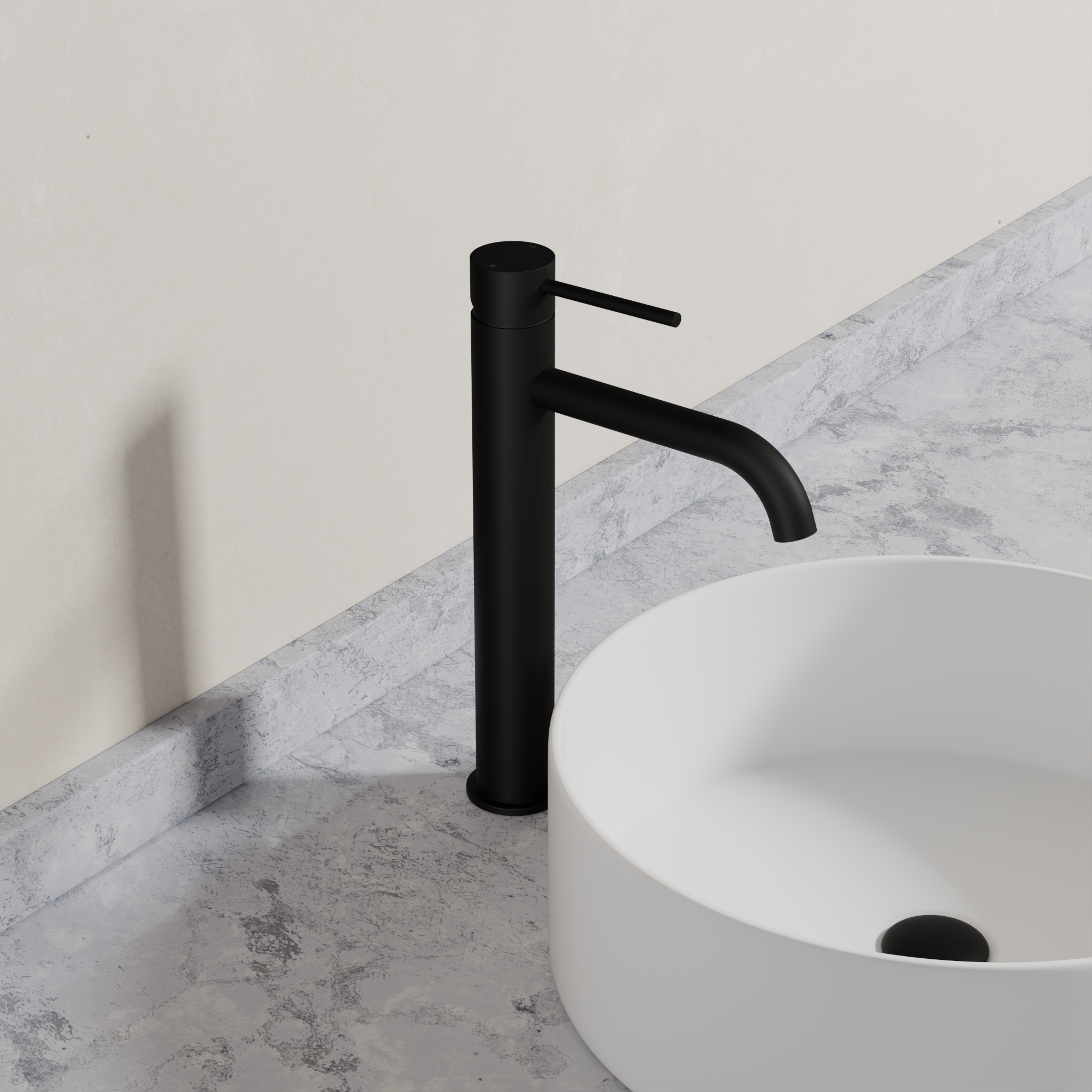 Ovia Milan Tall Basin Mixer in Matte Black (3/5)