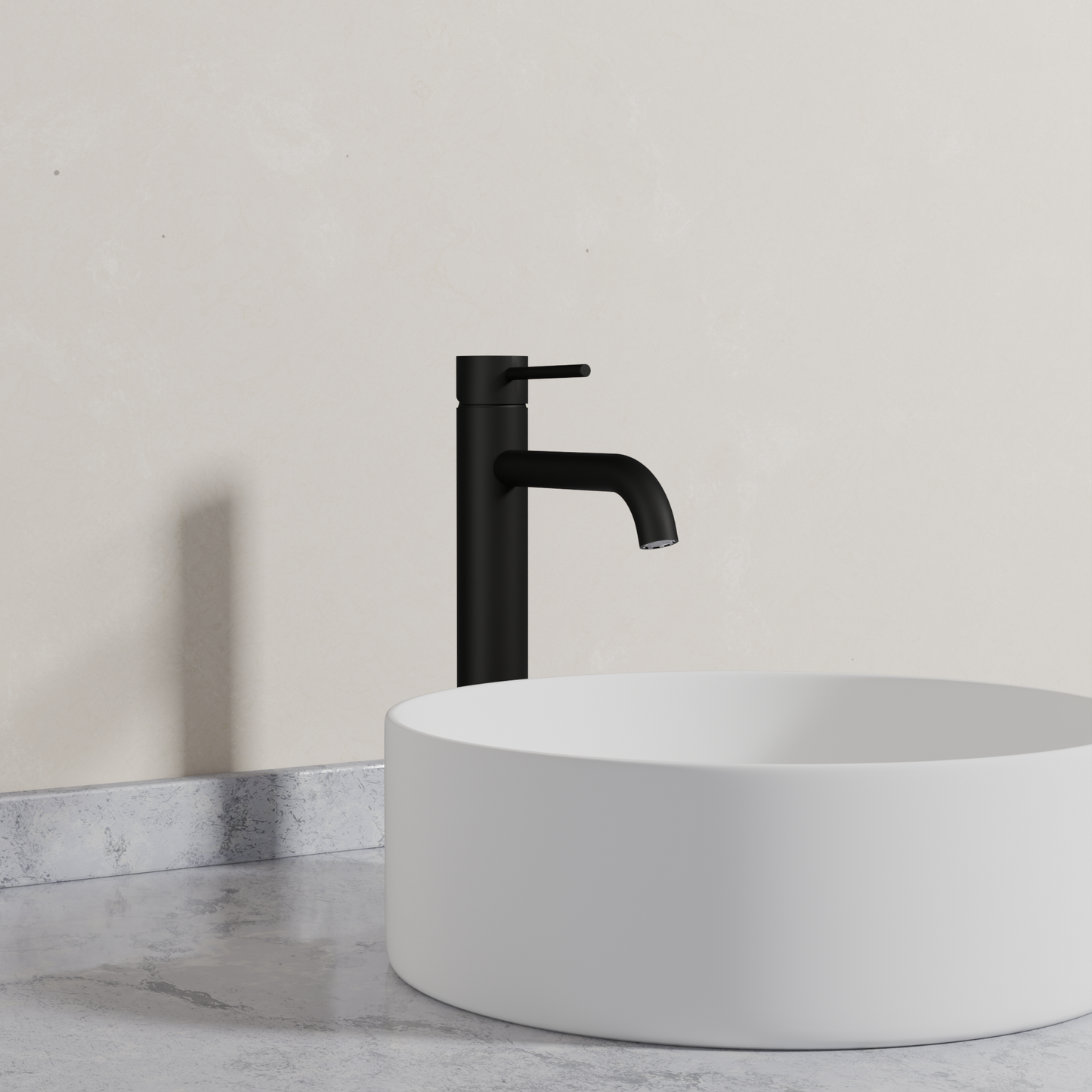 Ovia Milan Tall Basin Mixer in Matte Black (5/5)