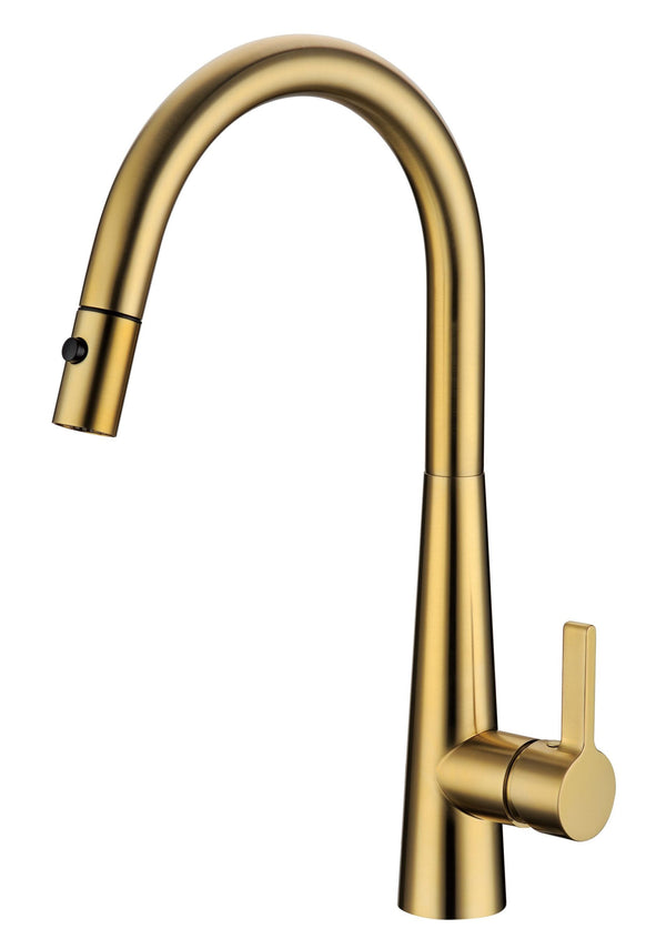 Otus Lux Pull Out Kitchen Mixer Brushed Gold