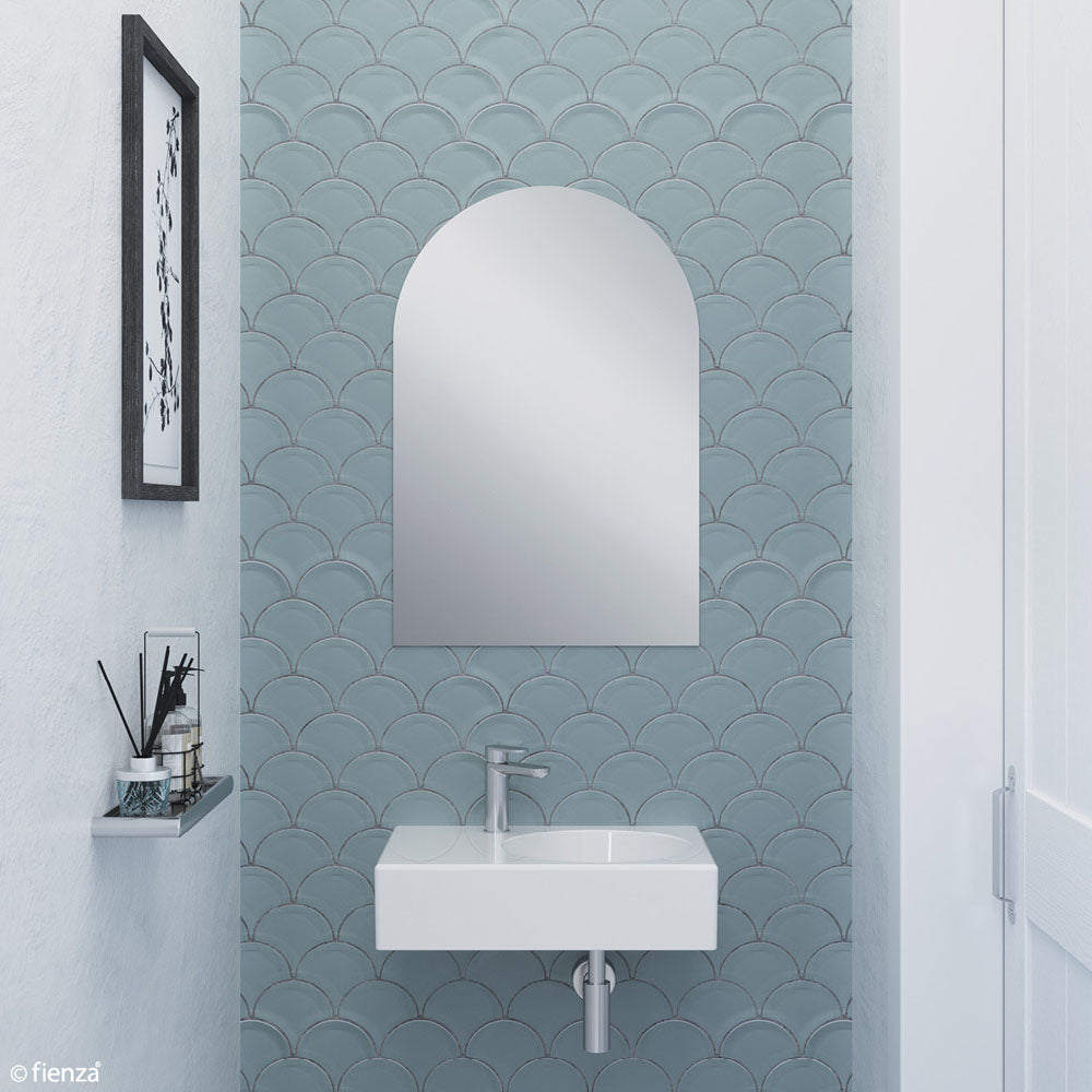 600 x 900mm Arch Mirror Pencil Edge Copper Free