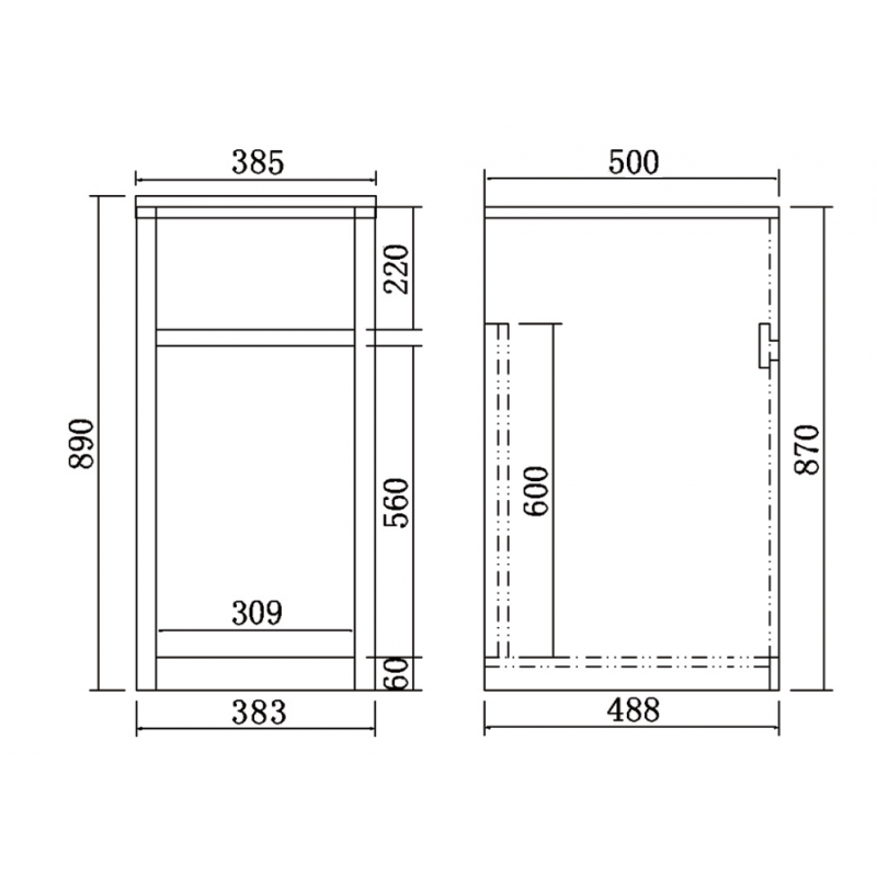 385x500x890mm 30L Stainless Steel Freestanding Laundry Sink with PVC Waterproof Soft Close Cabinet
