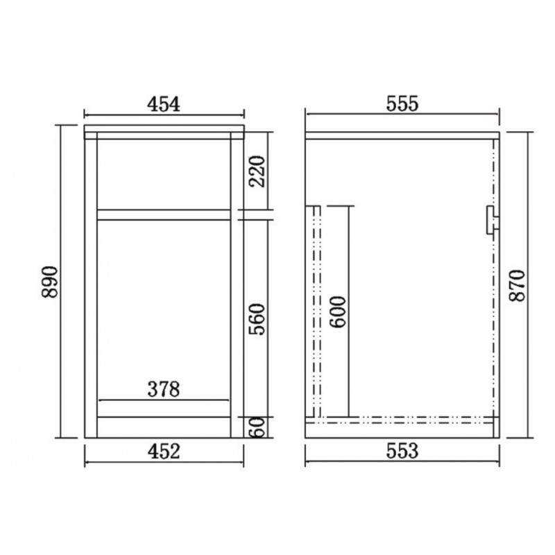454x555x890mm 35L Stainless Steel Freestanding Laundry Sink with PVC Waterproof Soft Close Cabinet