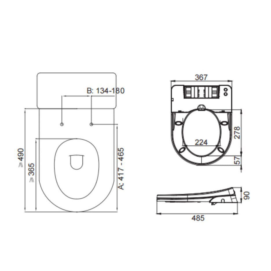 Procida Non-electric Toilet Bidet Seat Right