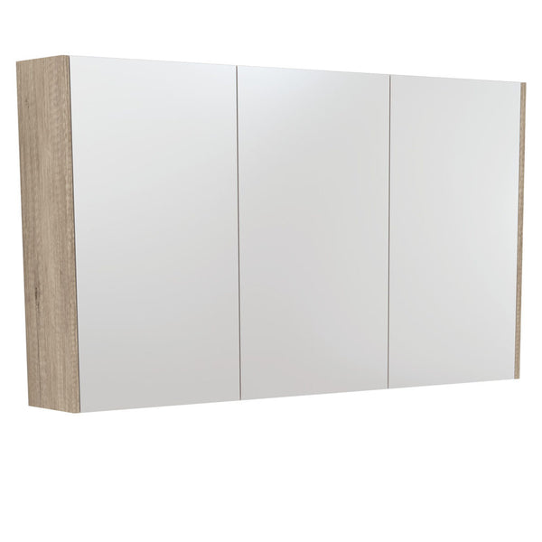 FIENZA 1200mm Mirror Cabinet with Scandi Oak Side Panels