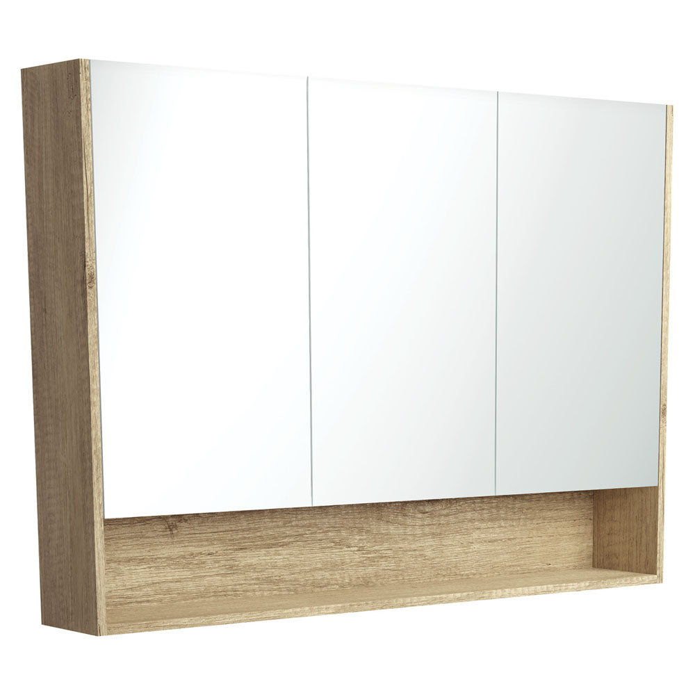 Fienza Mirror Cabinet 1200 with Display Shelf SCANDI OAK