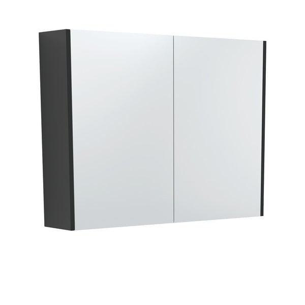 900 Mirror Cabinet with Satin Black Side Panels - FIENZA