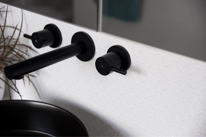 Meir Round Quarter-Turn Wall Top Assemblies Matte Black