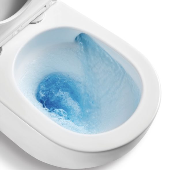 Berlin Tornado Rimless Quiet Flush Back To Wall Toilet Suite Gloss White