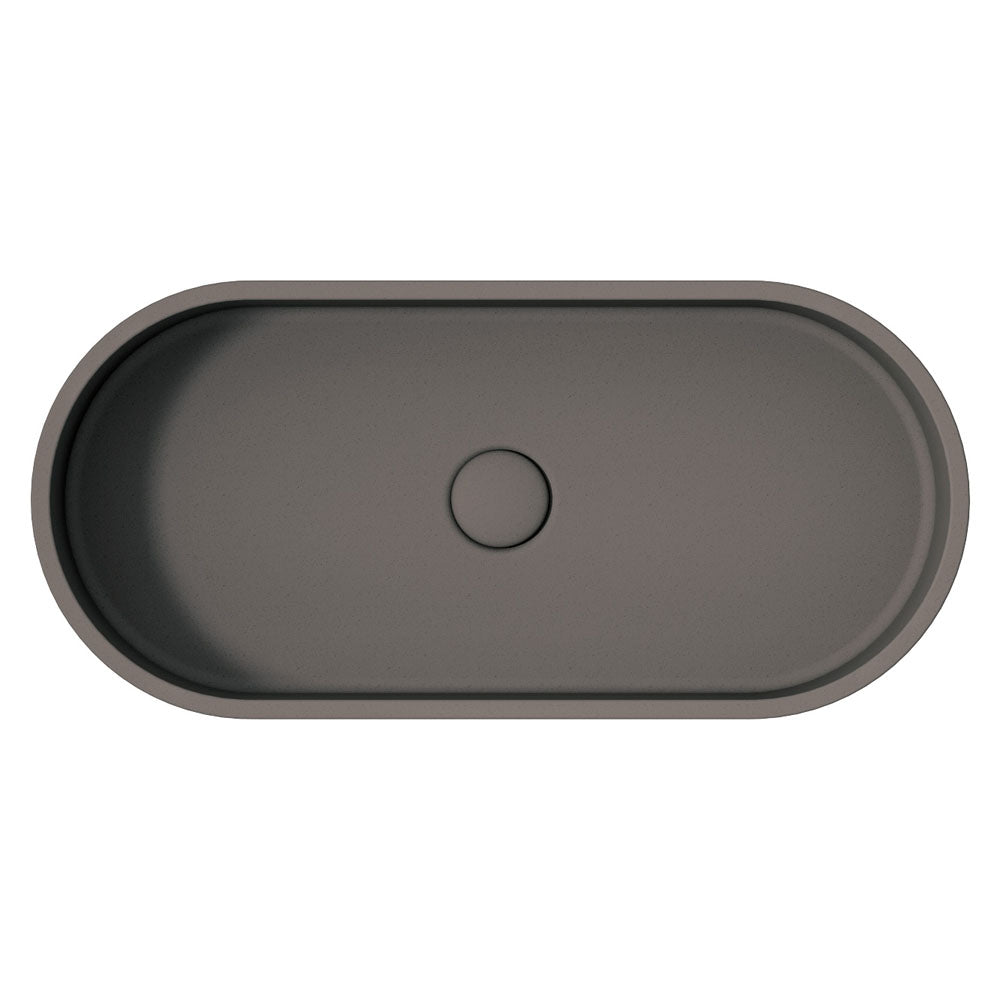 Fienza Jada Pill Oval Concrete Above Counter Basin, Warm Grey