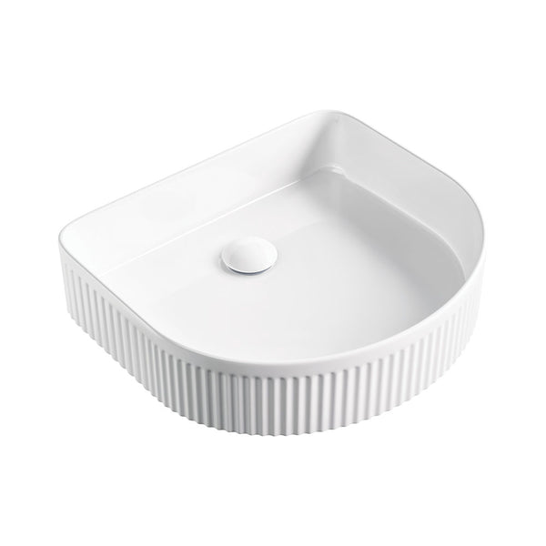 Eleanor Fluted Gloss White Arch Above Counter Basin