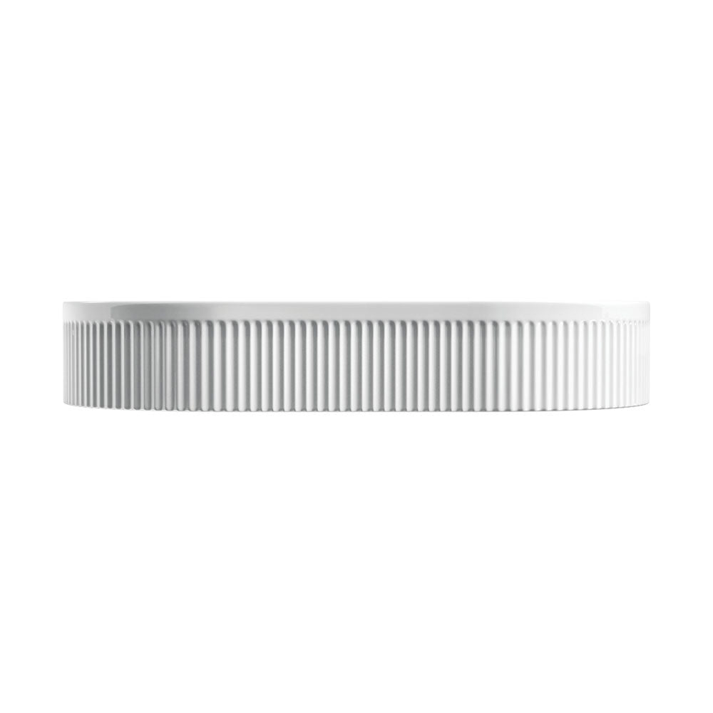 Ovia Fluted Pill Oval Gloss White Oval Above Counter Basin
