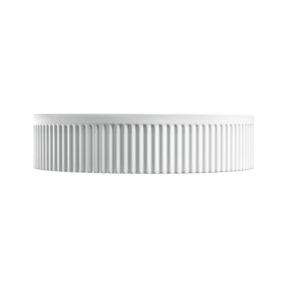 Ovia Fluted Matte White Round Above Counter Basin