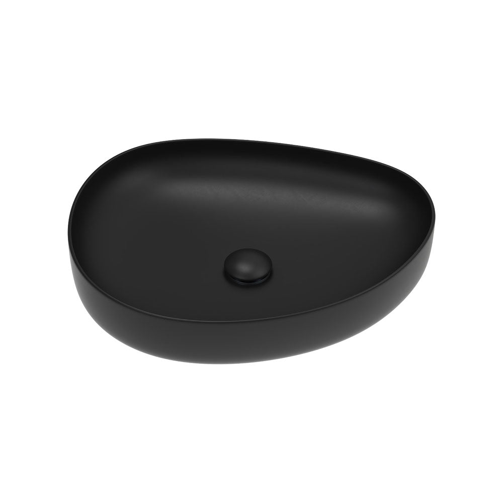 Fienza Pebble Medium Above Counter Basin, Matte Black