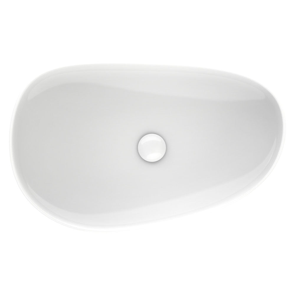 Fienza Pebble Large Above Counter Basin, Gloss White