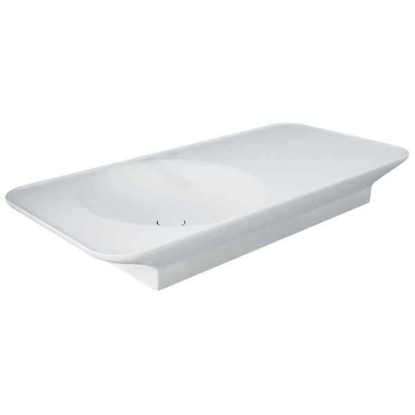 RAK VALET Wall Hung Basin 1120x505mm Left Bowl NTH No Overflow Matte White