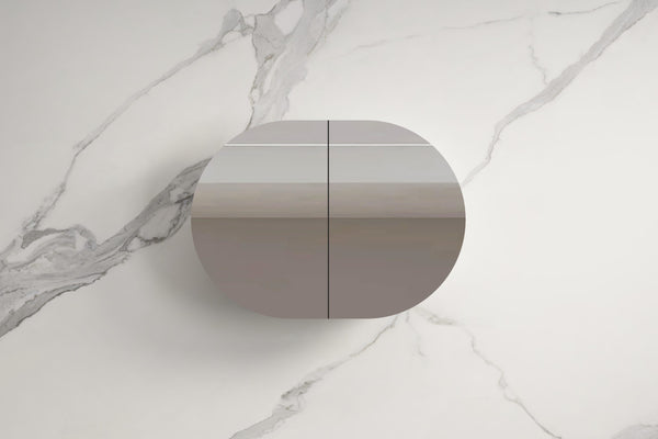Ovia 900mm Rosy Horizontal Pill Oval Shaving Cabinet Matte White